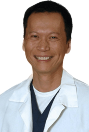 A photograph of Dr. Kevin Do, MD, AS3 Medical Director is shown. The image features an Asian man with short hair wearing a white coat, smiling, and facing the camera. The photo displays the upper part of his chest up to his face | AS3 Med Spa