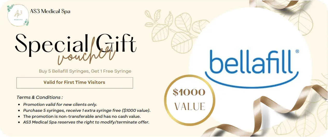 Bellafill promotion for long-lasting wrinkle treatments at AS3 Medical Spa